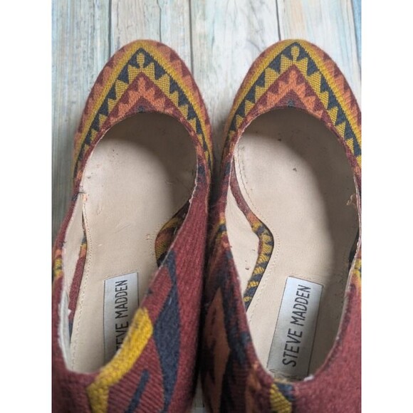 Steve Madden Aztec Platform Wedge Heels Size 9M Festival Boho Western Tribal - Picture 8 of 10